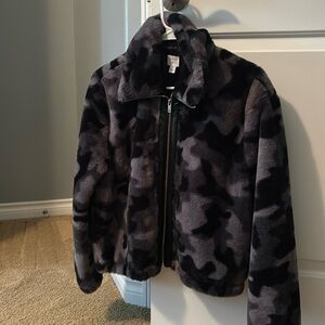 Peyton Jensen faux fur camo jacket